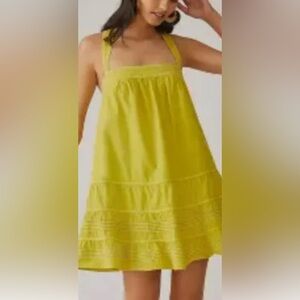 Pilcro anthropology 100% cotton Chartreuse Sleeveless Sundress